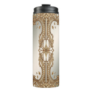 Garrafa Térmica Tumbler térmico do quadro do Ornamentado Dourado