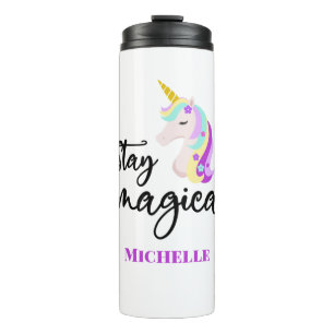 Garrafa Térmica Tumbler térmico do Unicorn personalizado bonito