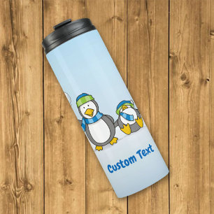 Garrafa Térmica Tumbler térmico dos pinguins de neve