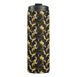 Garrafa Térmica Tumbler Térmico Dourado E Preto Marvilhado