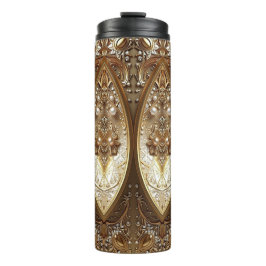 Garrafa Térmica Tumbler Térmico Dourado Ornamentado