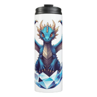 Garrafa Térmica Tumbler Térmico Dragão filhote emergindo do cryo