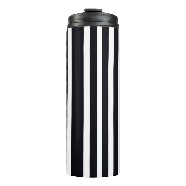 Garrafa Térmica Tumbler Térmico Elegante - Arte em Branco Negra (Frente)