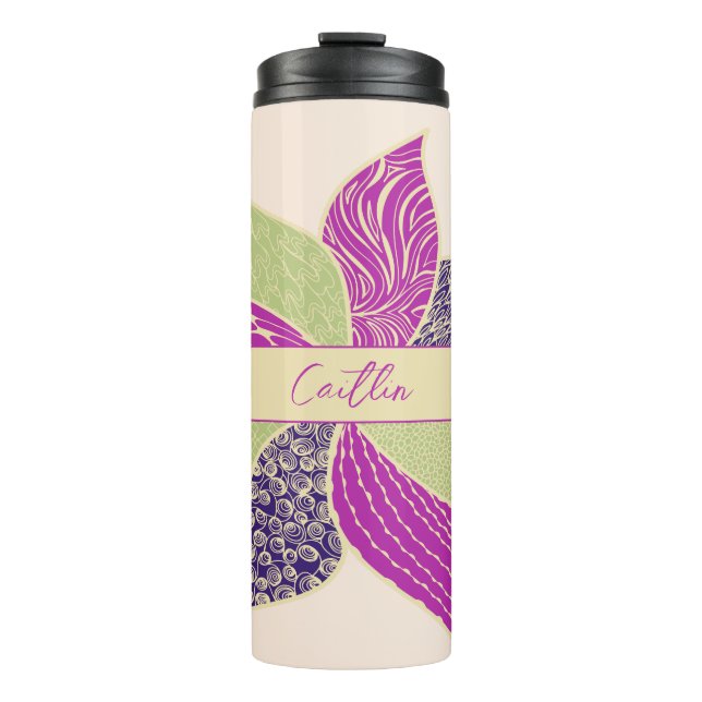 Garrafa Térmica Tumbler térmico Feliz Flor Personalizado (Frente)