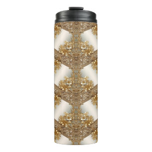Garrafa Térmica Tumbler térmico flexível do Ornamentado Dourado mo
