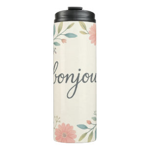Garrafa Térmica Tumbler térmico floral Bonjour