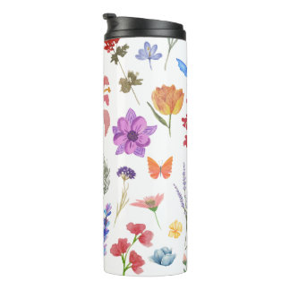 Garrafa Térmica Tumbler Térmico Floral Botânico