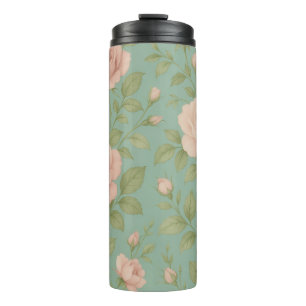 Garrafa Térmica Tumbler Térmico Floral Vintage