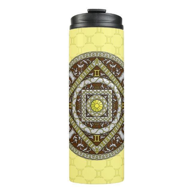 Garrafa Térmica Tumbler Térmico Mandala de Gêmeos (Frente)