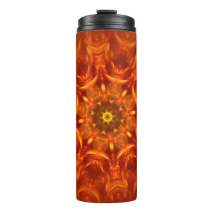 Garrafa Térmica Tumbler Térmico Mandala Sunlight Orange Patterno