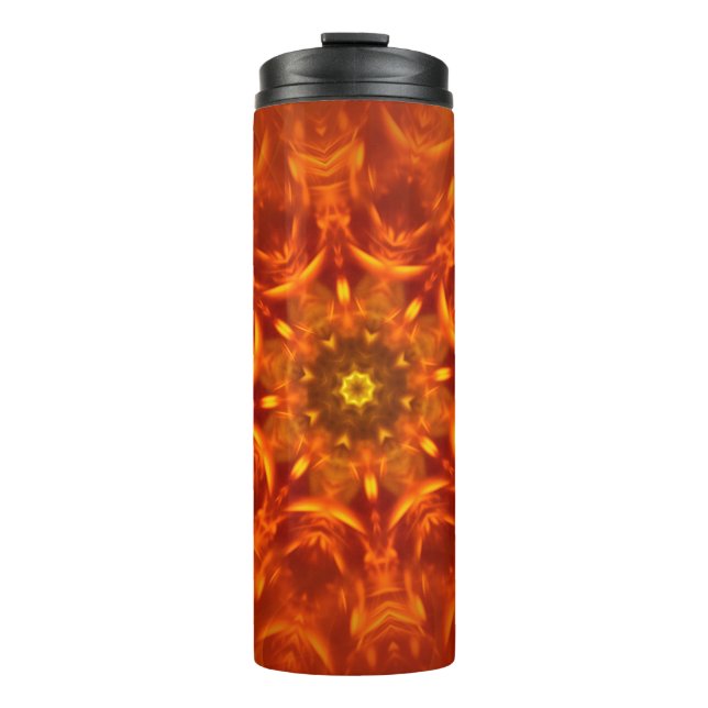 Garrafa Térmica Tumbler Térmico Mandala Sunlight Orange Patterno (Frente)