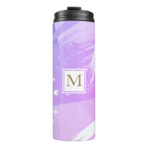 Garrafa Térmica Tumbler Térmico Monograma com Pincelada de Aquarel