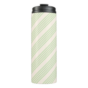 Garrafa Térmica Tumbler térmico padrão das faixas verdes e beges