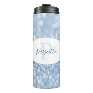 Garrafa Térmica Tumbler Térmico Personalizado com Brilho Azul