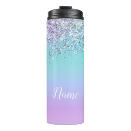 Garrafa Térmica Tumbler Térmico Personalizado com Brilho de Sereia