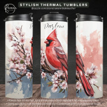Tumbler Térmico Personalizado com Cardinal e Flore