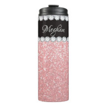 Tumbler Térmico Personalizado com Diamante Rosa Gi