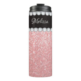 Garrafa Térmica Tumbler Térmico Personalizado com Diamante Rosa Gi