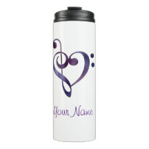 Tumbler térmico personalizado coração da música