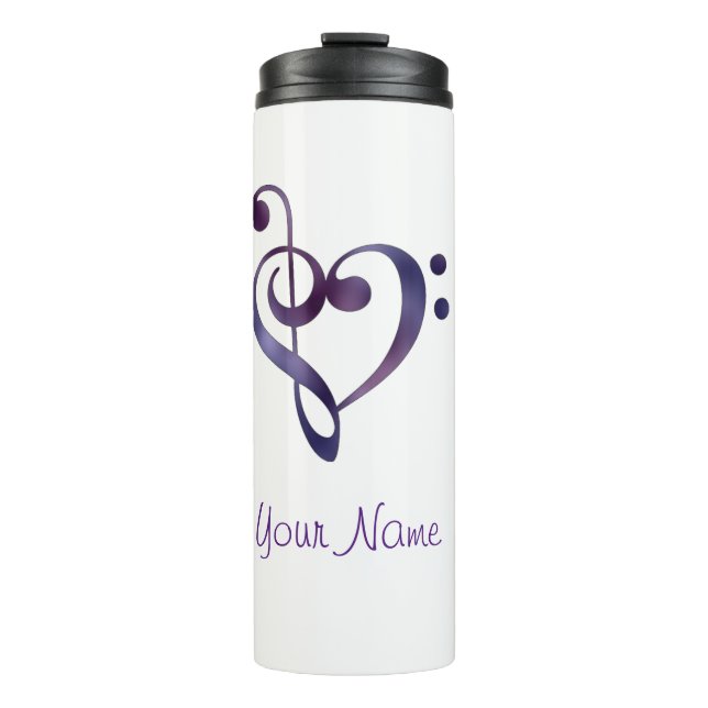 Garrafa Térmica Tumbler térmico personalizado coração da música (Frente)