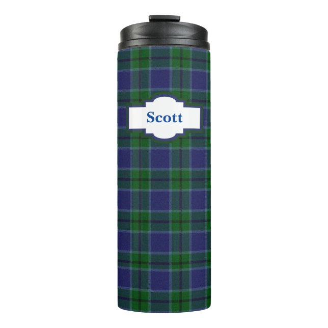 Garrafa Térmica Tumbler Térmico Personalizado da Xadrez Clan Scott (Frente)