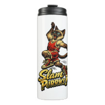Tumbler Térmico Personalizado de Basquete de Gato