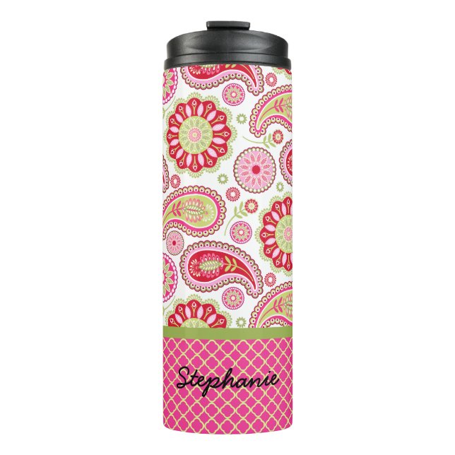 Garrafa Térmica Tumbler Térmico Personalizado de Paisley bonito (Frente)