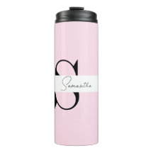 Tumbler Térmico Personalizado de Pastel Rosa Elega