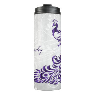 Garrafa Térmica Tumbler Térmico Personalizado de Peacock Roxo