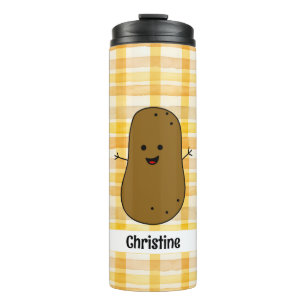 Garrafa Térmica Tumbler Térmico Personalizado de Xadrez Amarelo Ba