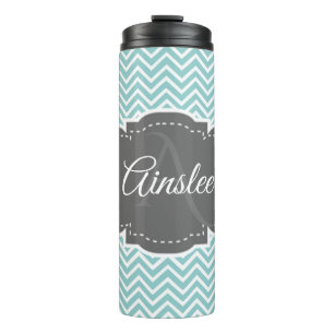 Garrafa Térmica Tumbler Térmico Personalizado do Chevron Teal