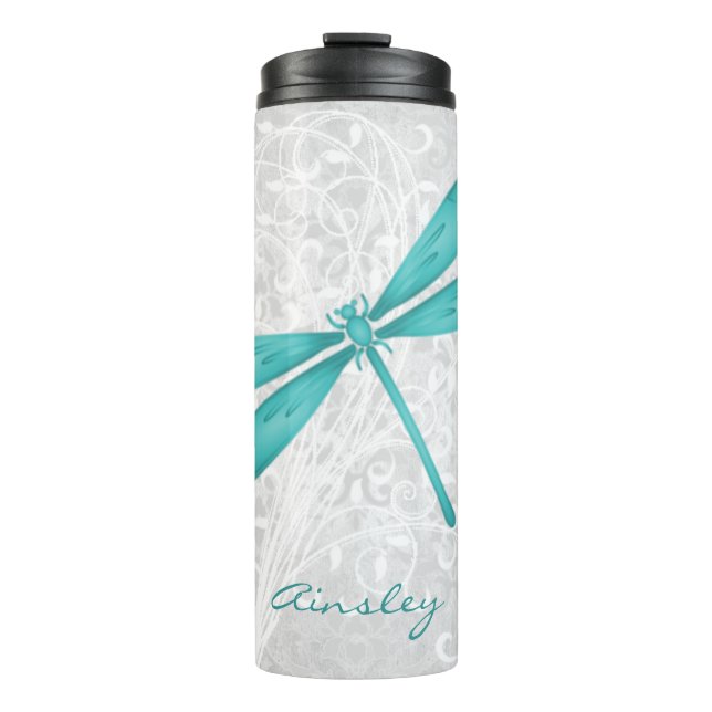 Garrafa Térmica Tumbler Térmico Personalizado do Dragonfly Teal (Frente)