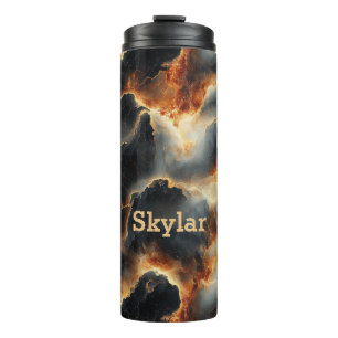 Garrafa Térmica Tumbler Térmico Personalizado do Marble Preto