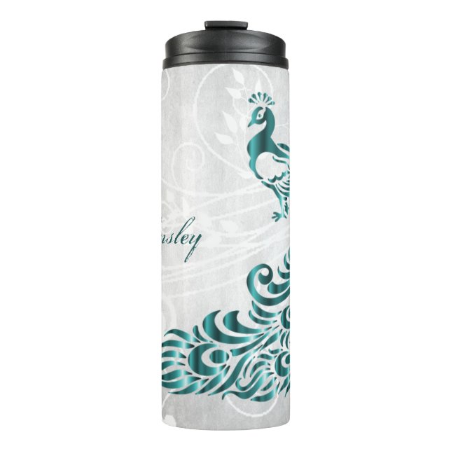 Garrafa Térmica Tumbler Térmico Personalizado do Peacock Teal (Frente)