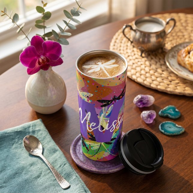 Garrafa Térmica Tumbler Térmico Personalizado Mod Libélulas (Criador carregado)