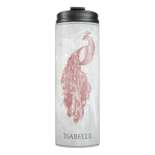 Garrafa Térmica Tumbler Térmico Personalizado para Peacock Rosa El