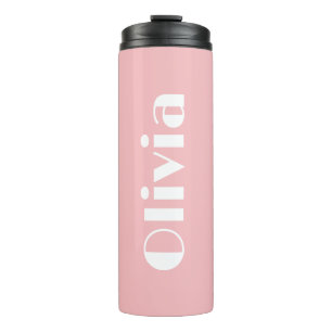 Garrafa Térmica Tumbler Térmico Personalizado Rosa Com Tampa