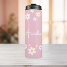 Garrafa Térmica Tumbler Térmico Personalizado Rosa-Rosa-Rosa-Flora
