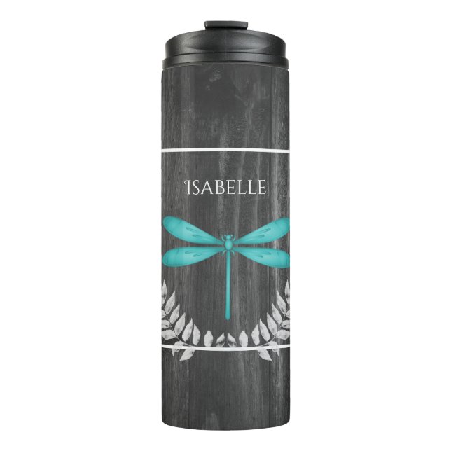Garrafa Térmica Tumbler Térmico Personalizado Rustic Dragonfly Tea (Frente)