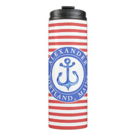 Garrafa Térmica Tumbler Térmico Personalizado Vermelho de Âncora N