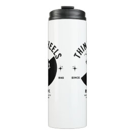Garrafa Térmica Tumbler térmico preto e branco para ciclistas