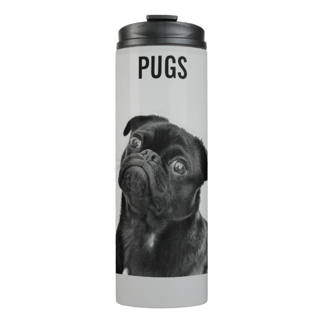 Garrafa Térmica Tumbler térmico PUGS personalizado. (Frente)