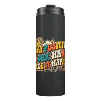 Garrafa Térmica Tumbler Térmico Retro Stay Positive