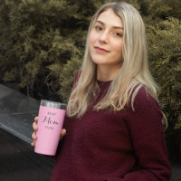 Tumbler térmico rosa personalizado - Caneca de via