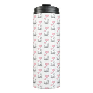 Garrafa Térmica Tumbler Térmico Rosa Raposa Corações