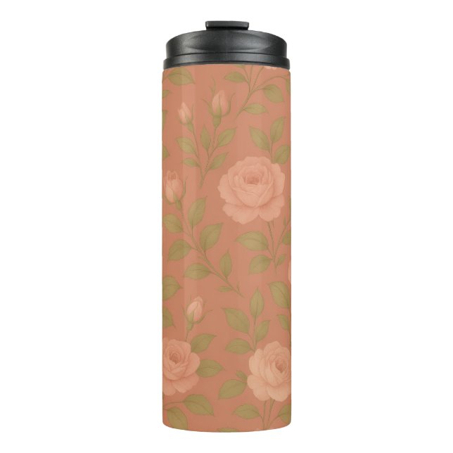 Garrafa Térmica Tumbler Térmico Rosa Vintage (Frente)