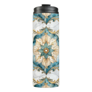 Garrafa Térmica Tumbler Térmico Tapeçaria Cerúlea em Flor