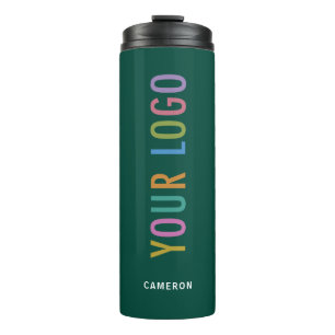 Garrafa Térmica Tumbler Térmico Verde Isolado Logotipo da Empresa