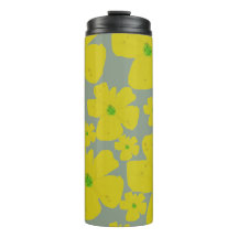 Tumbler Térmico Verde Musgo com Padrão Floral Amar