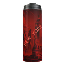 Garrafa Térmica Tumbler Térmico Vermelho Negro de Nova York